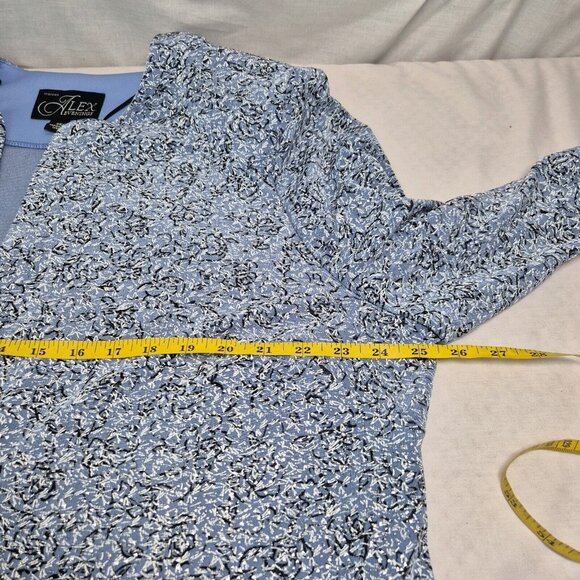 Alex Evenings Women's 2 piece  Jacket And Tank Set Size 3X Plus Blue Hydrange 49 - Picture 7 of 14